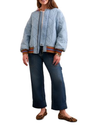 TRIBAL женская oversized стеганая бомбер куртка из хлопка с нитками