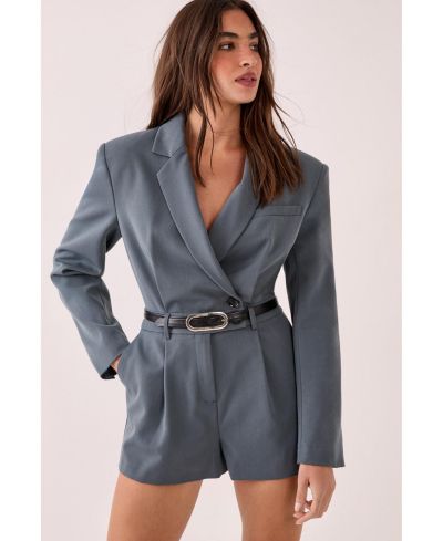 Nasty Gal Women's Tailored Button Detail Romper