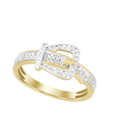 Кольцо Macy's Diamond 1/4 ct. t.w. 10k Yellow Gold with White Rhodium