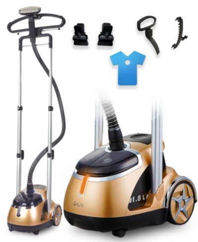 SALAV Limited Edition Pro Series Dual Bar Luxe Garment Steamer with Foot Pedals and Retractable Cord