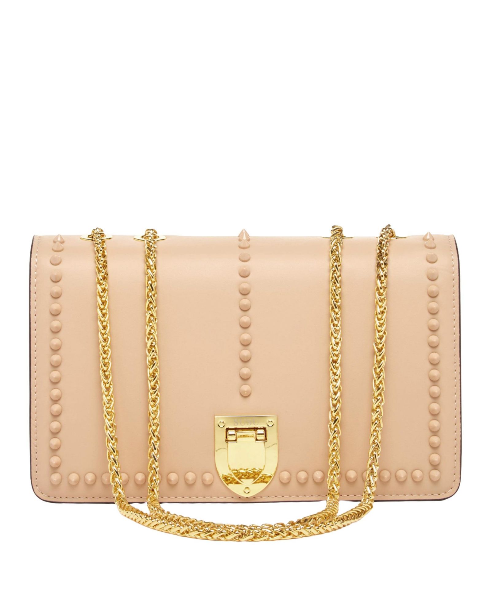 Leather Crossbody Purse Shoulder Bag  with Gold Chain Strap Evening Clutch Style