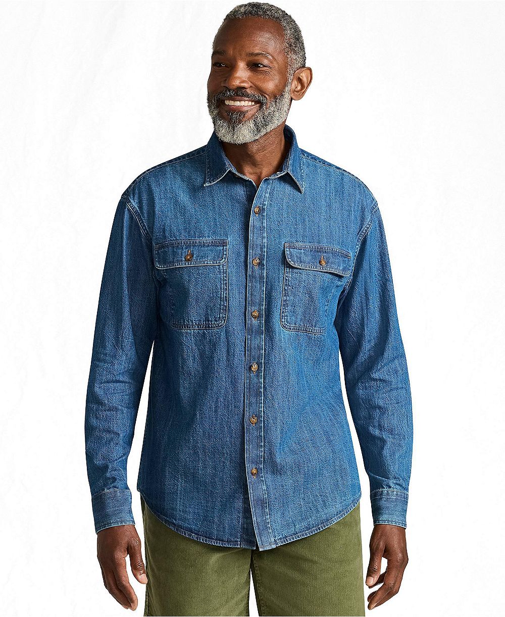 Мужская рубашка Lands' End Long Sleeve Indigo