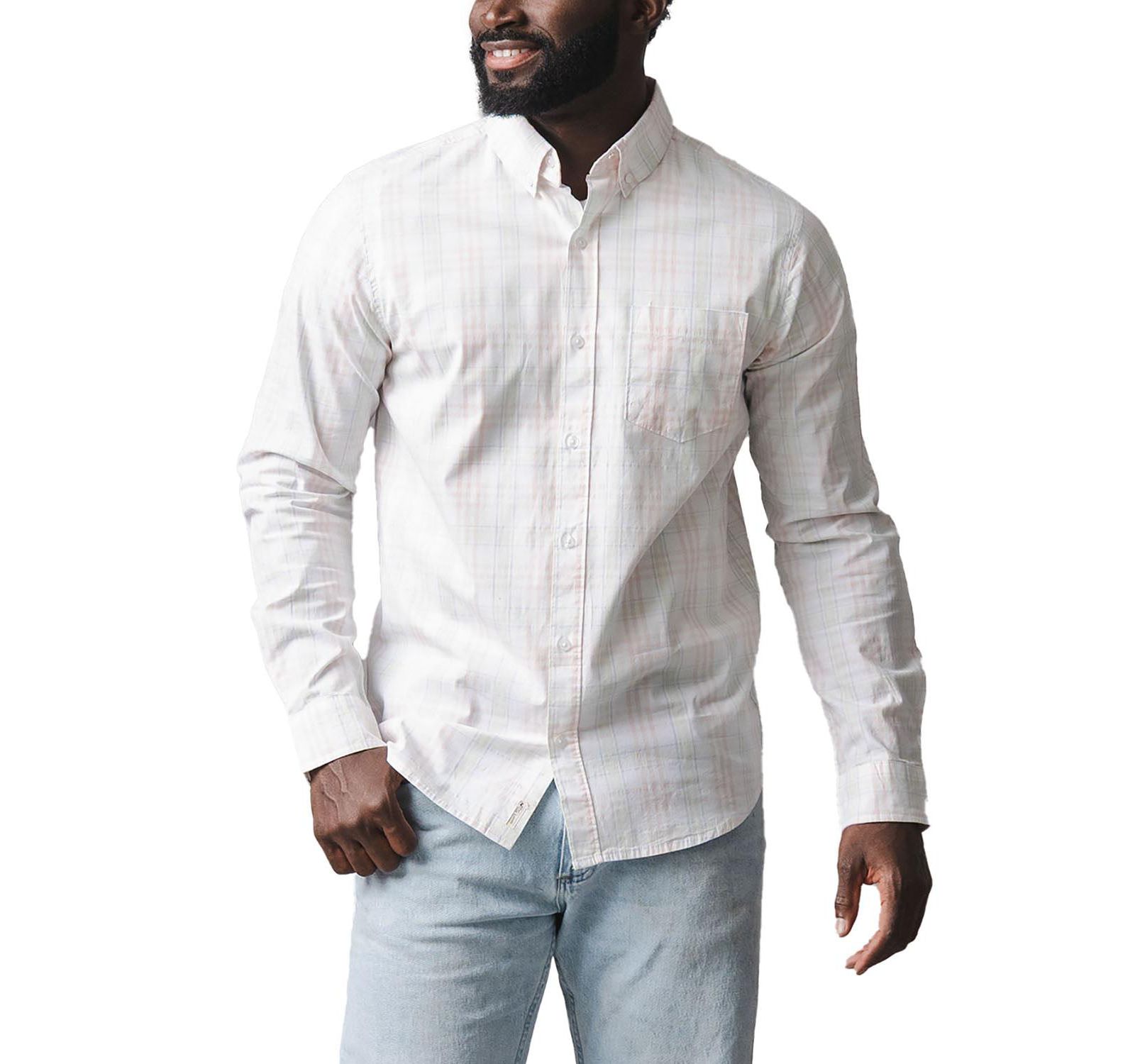 Hope & Henry Men's Organic Stretch Poplin Button Down Shirt
