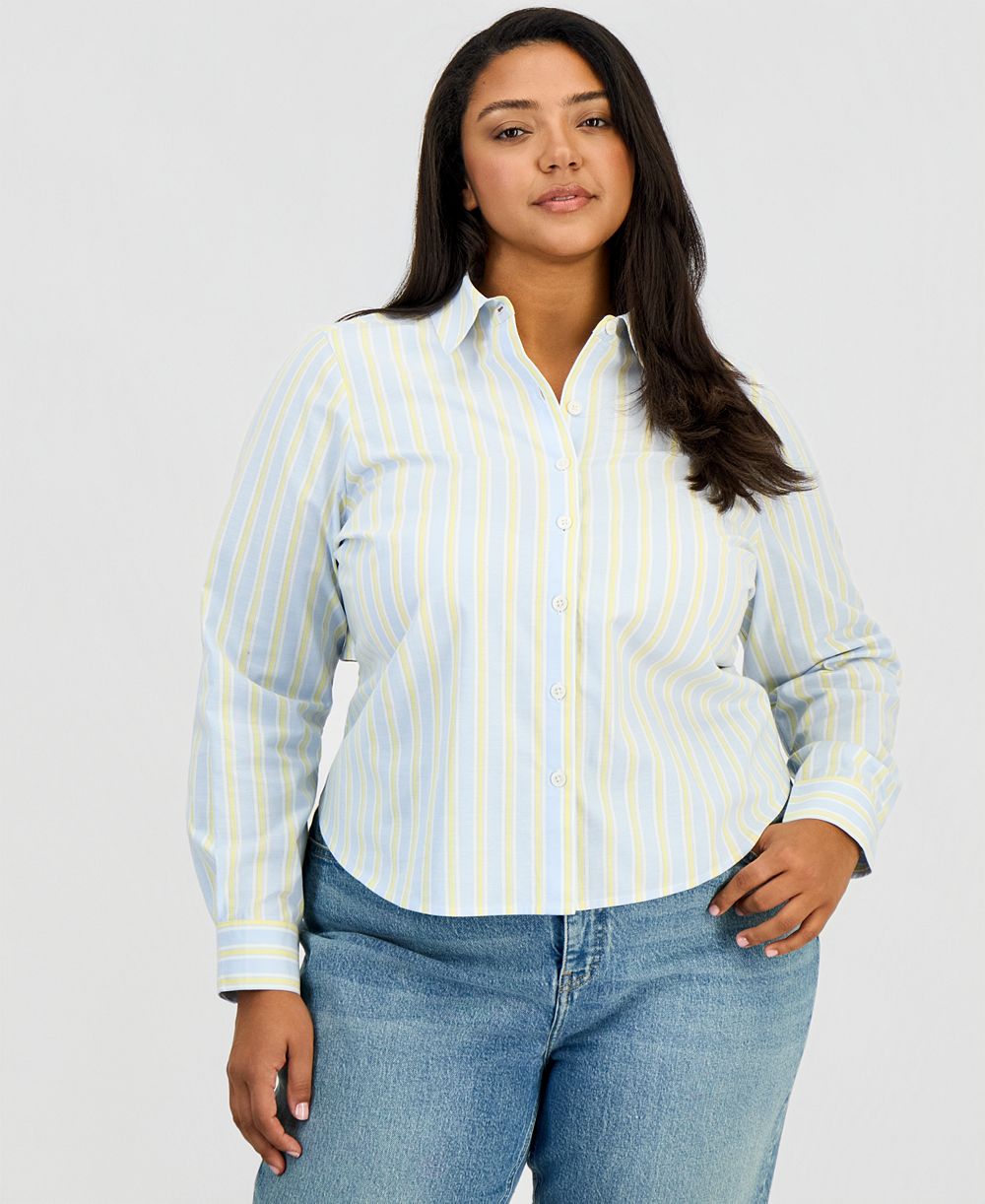 Женская рубашка On 34th Trendy Plus Size с завязками и пуговицами спереди