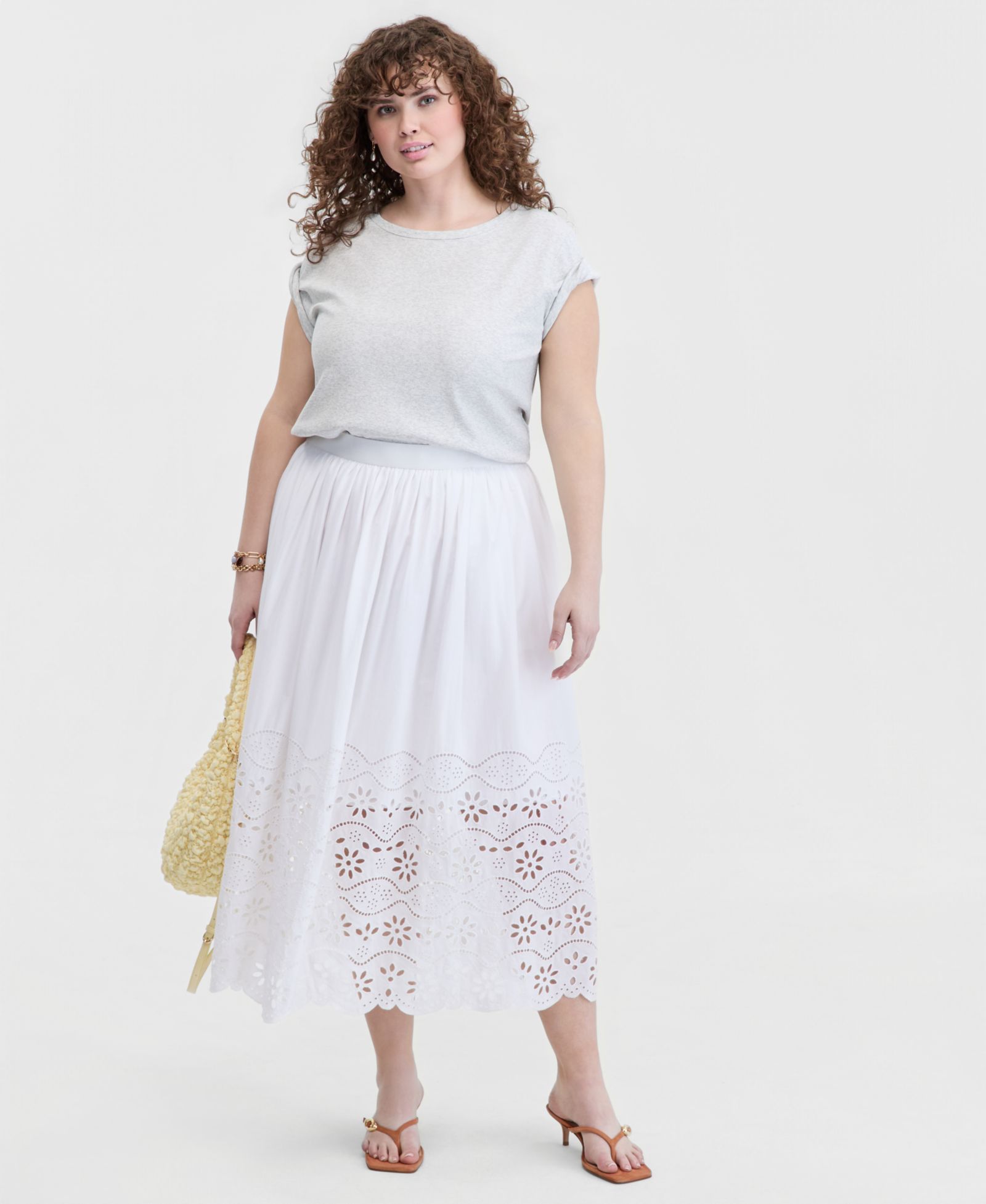Юбка On 34th Trendy Plus Size Eyelet-Embroidered Midi