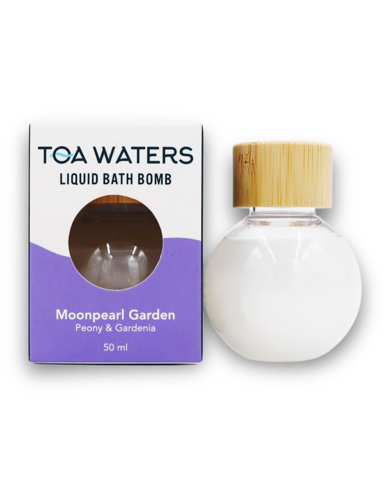 TOA Waters Moonpearl Garden Liquid Bath Bomb - Peony and Gardenia, 50 ml
