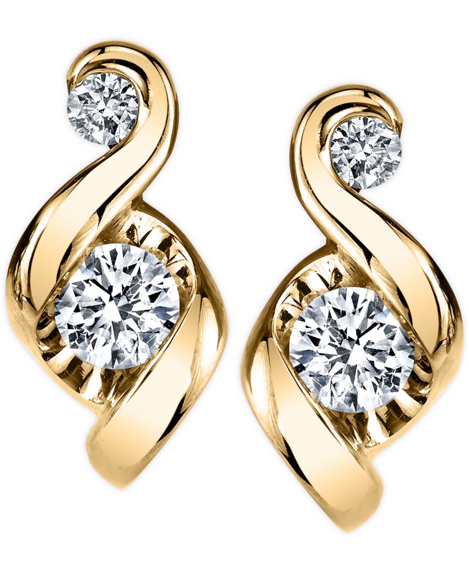 Proud Mom Серьги-гвоздики Diamond Swirl (1/4 ct. t.w.) в 14k Gold или White Gold