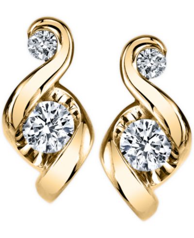 Proud Mom Серьги-гвоздики Diamond Swirl (1/4 ct. t.w.) в 14k Gold или White Gold