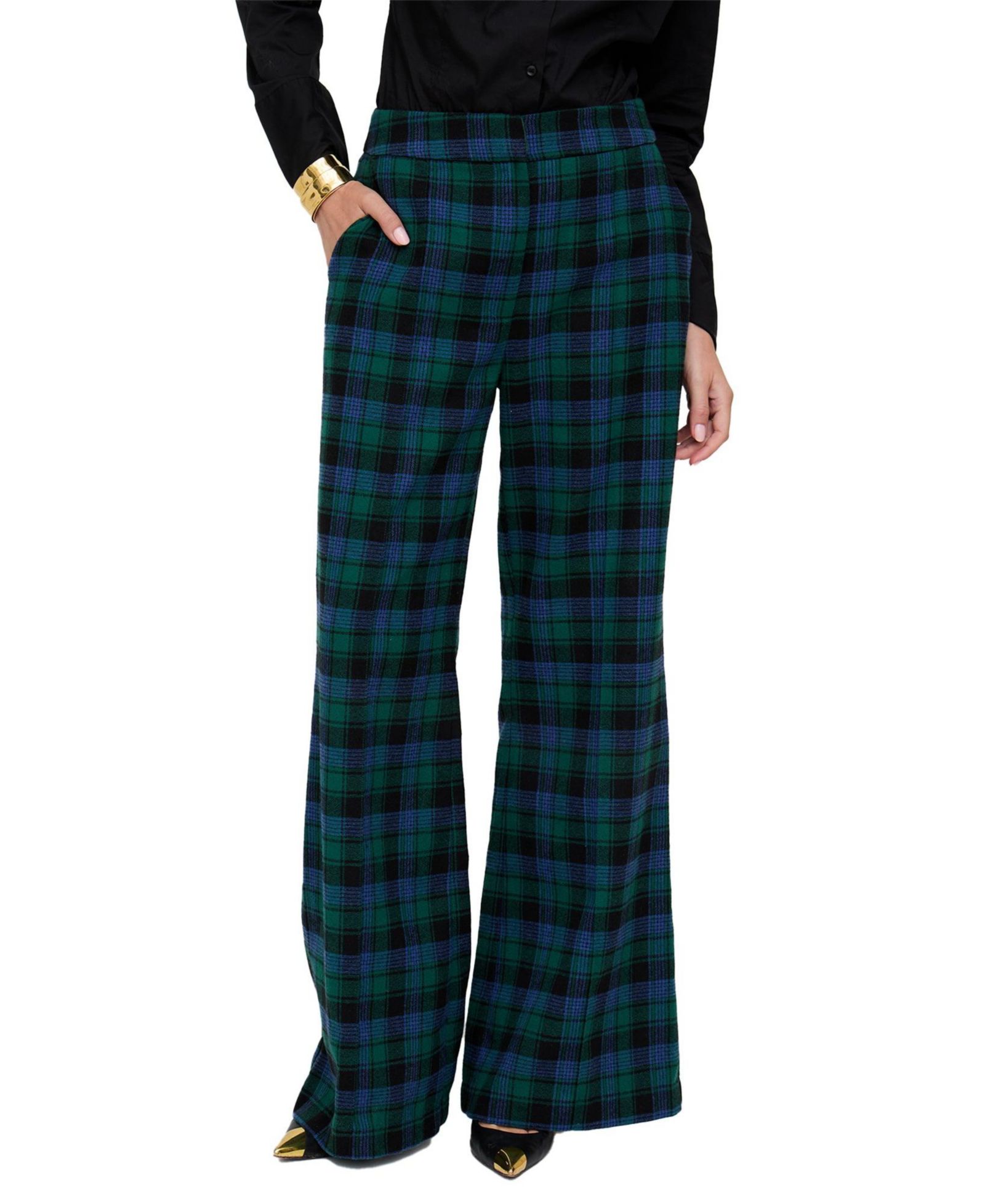 Lily and Lionel London Женский брюки Zena Flared Prince Of Wales Check Print