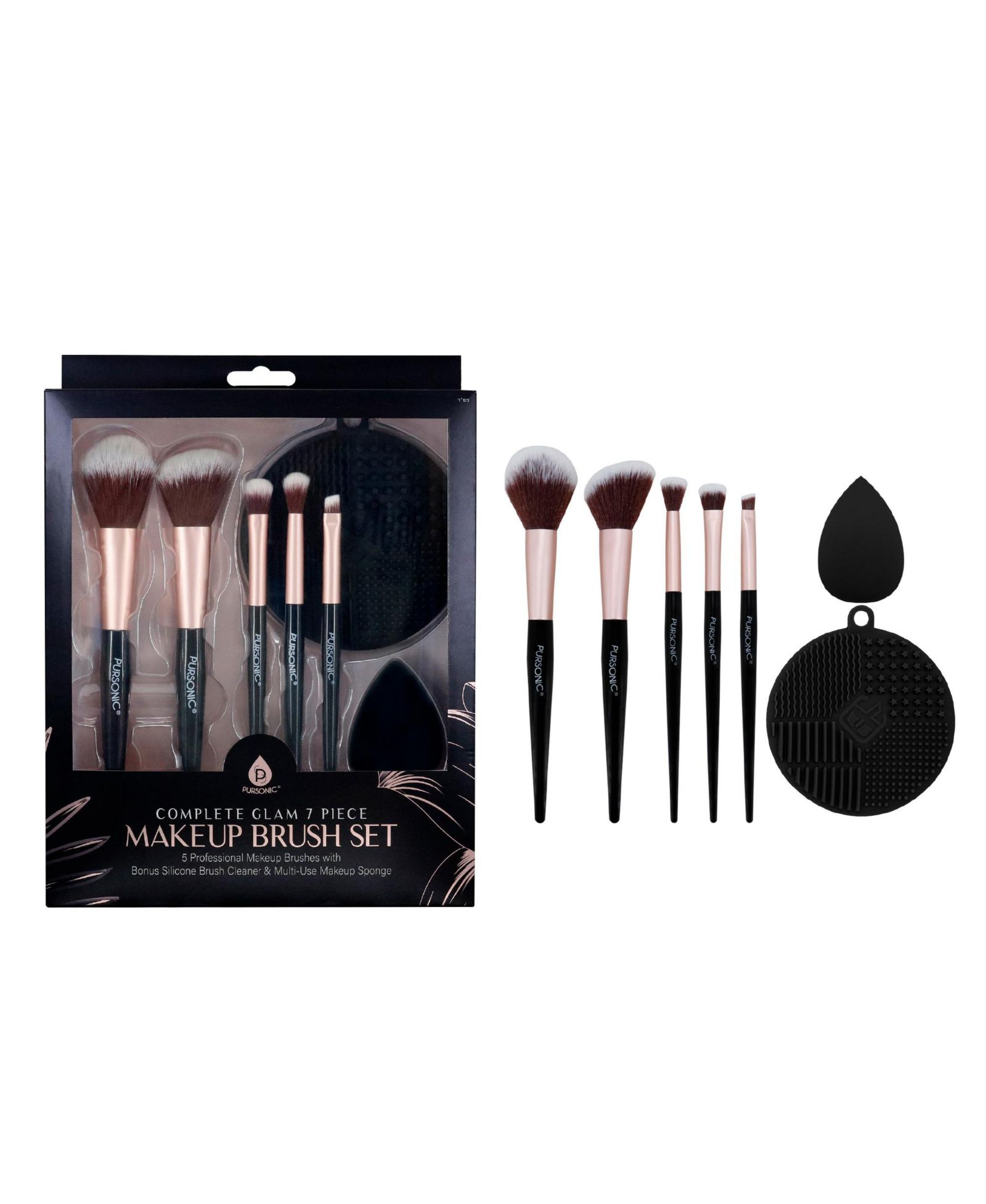 Pursonic Complete Glam 7-Piece Makeup Brush Set