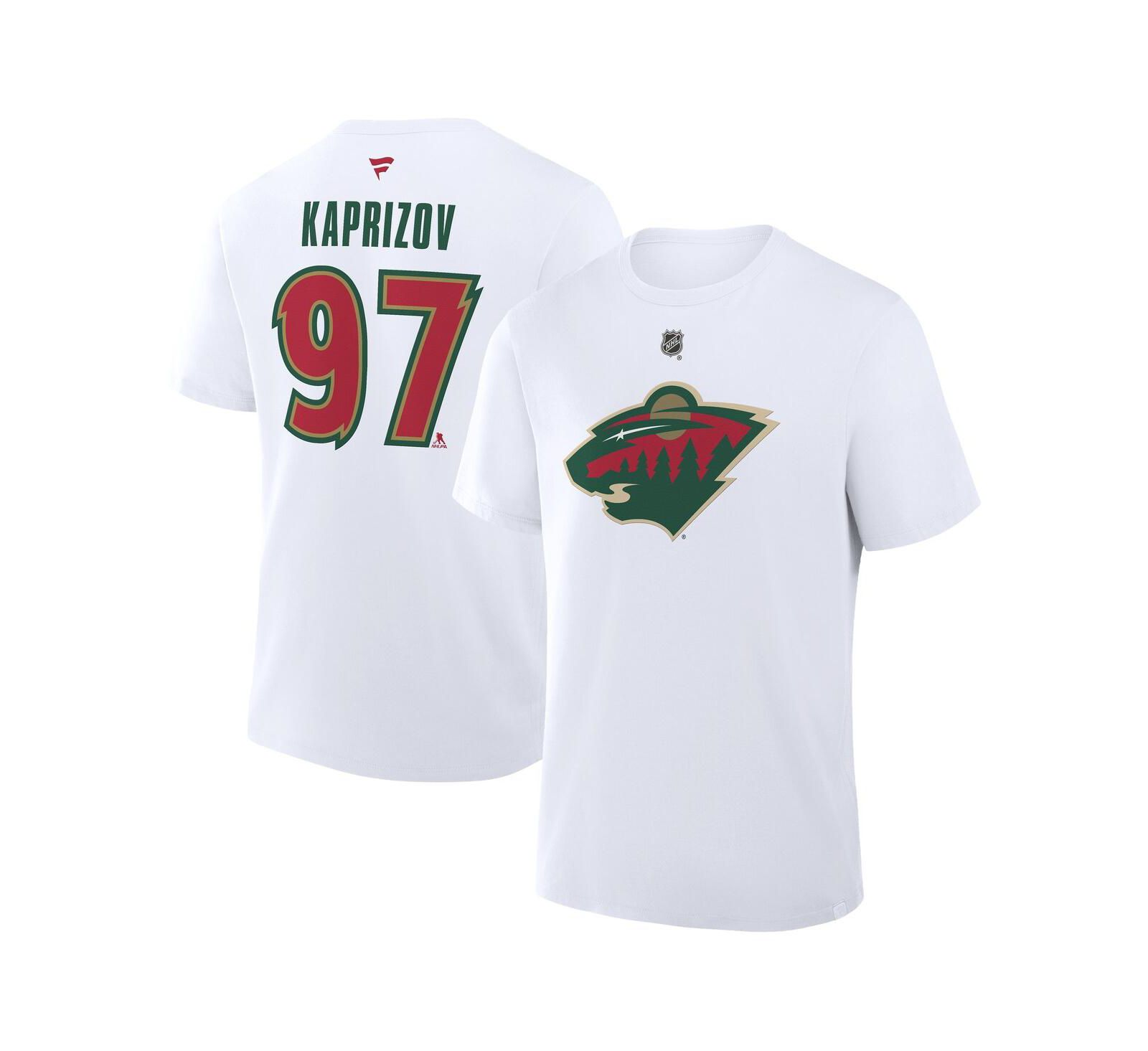 Мужская футболка Fanatics Kirill Kaprizov White Minnesota Wild 25th Anniversary Alternate Authentic Stack Name & Number