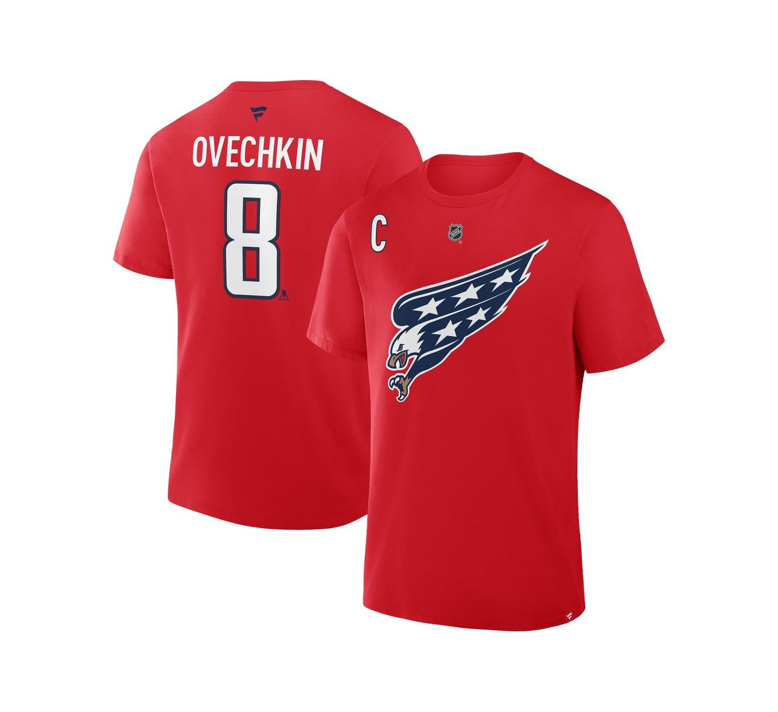 Fanatics Men's Alexander Ovechkin Red Washington Capitals Authentic Stack Name & Number T-Shirt