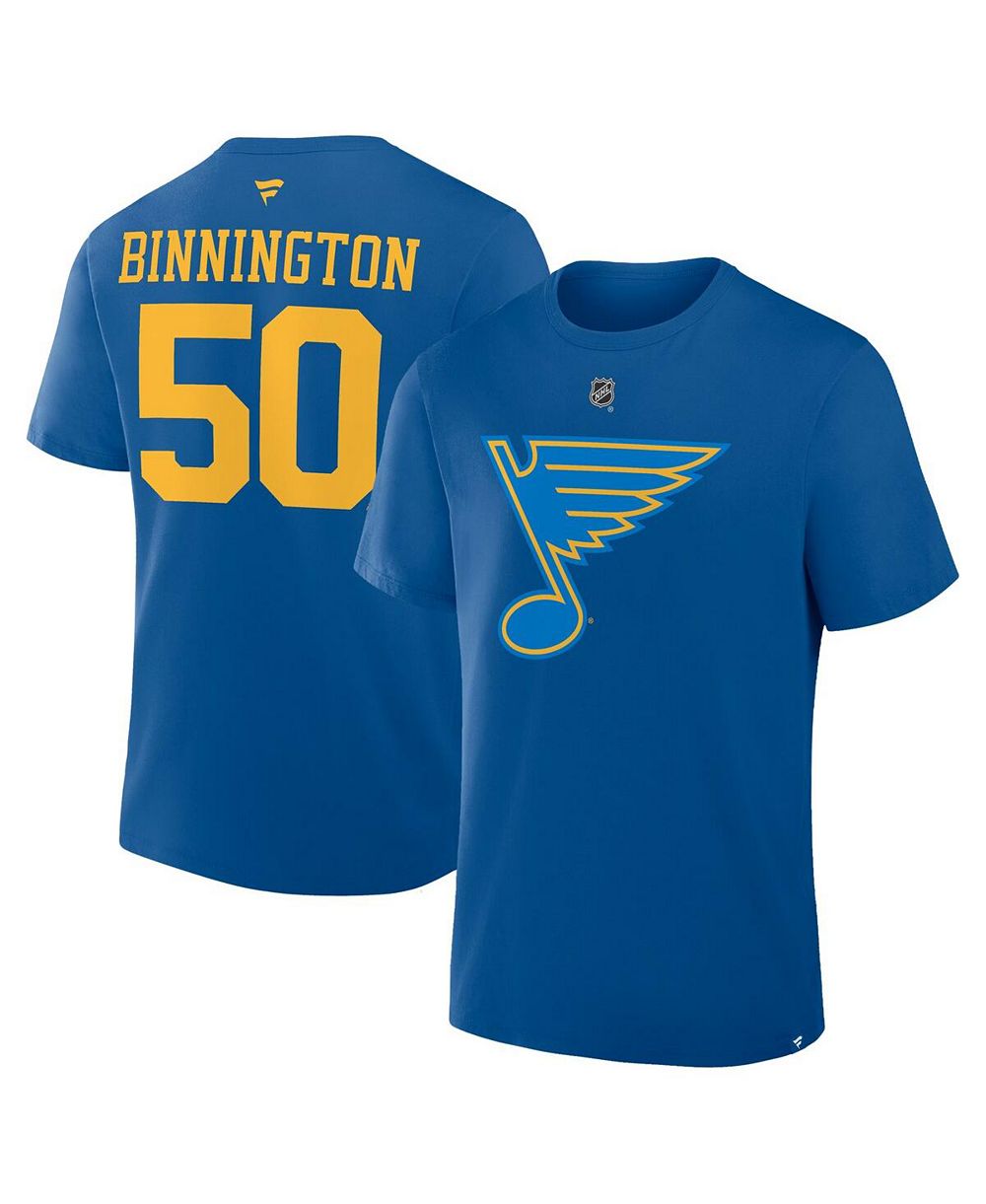 Мужская футболка Fanatics Jordan Binnington St. Louis Blues Blue Authentic Stack