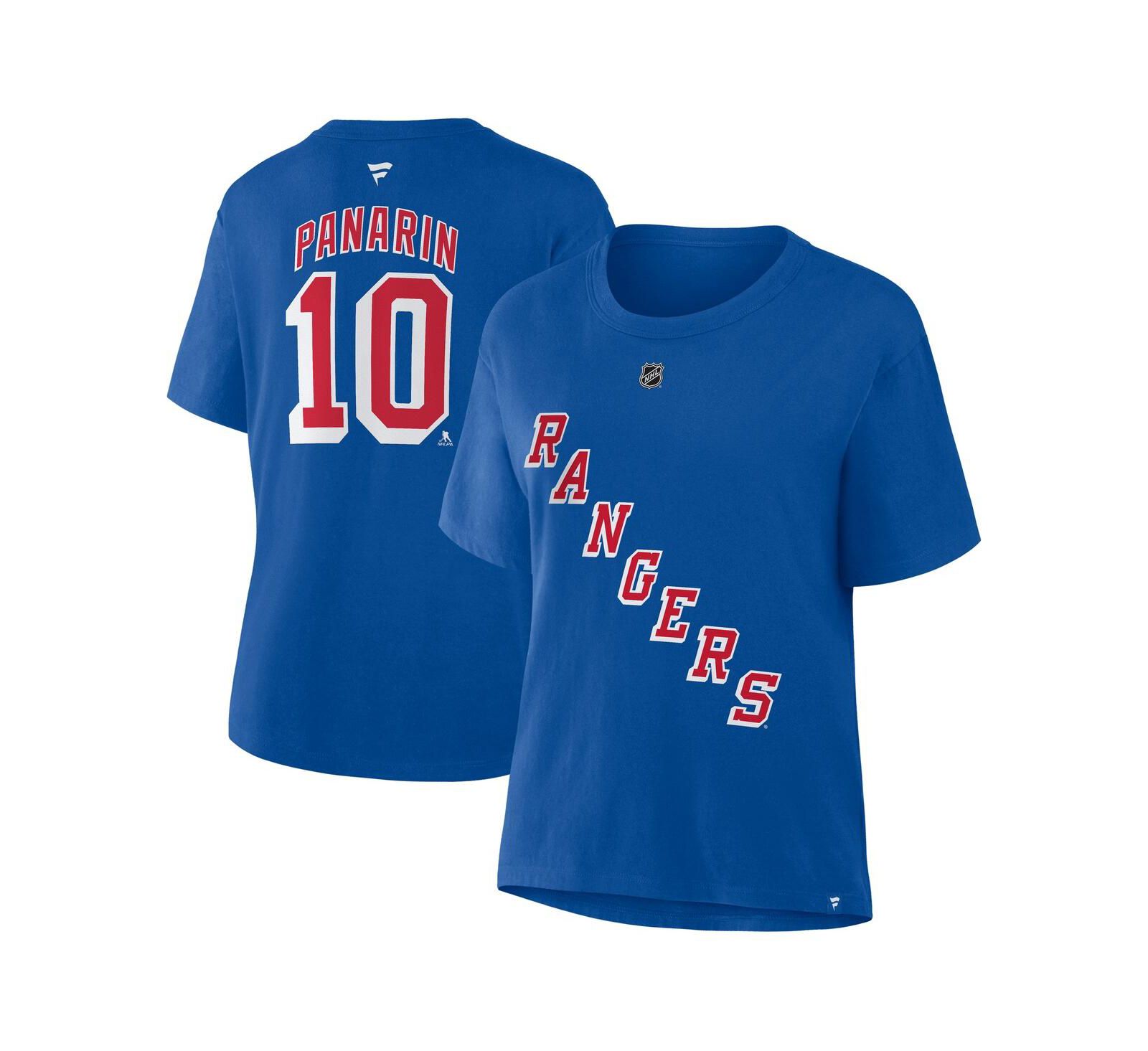 Fanatics Женская футболка Artemi Panarin Blue New York Rangers Authentic Stack Name & Number