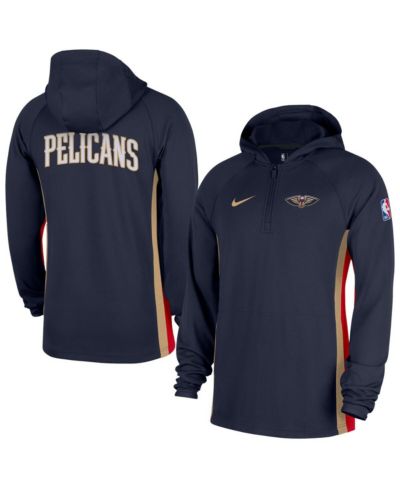 Nike Men's Navy New Orleans Pelicans Authentic On Court Zone Quarter-Zip Dri-FIT Hoodie Jacket
