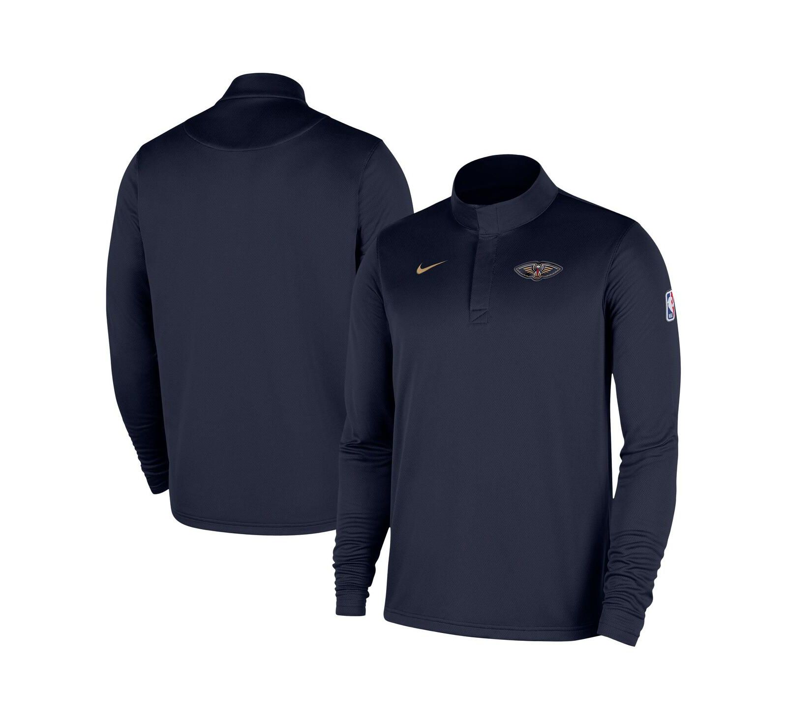 Мужская толстовка Nike New Orleans Pelicans 2025/26 Authentic Coaches Quarter-Zip Dri-Fit, темно-синяя
