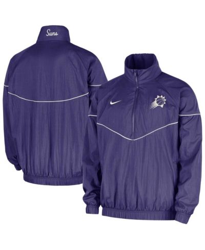 Nike Men's Purple Phoenix Suns Courtside Windrunner Woven Half-Zip Jacket
