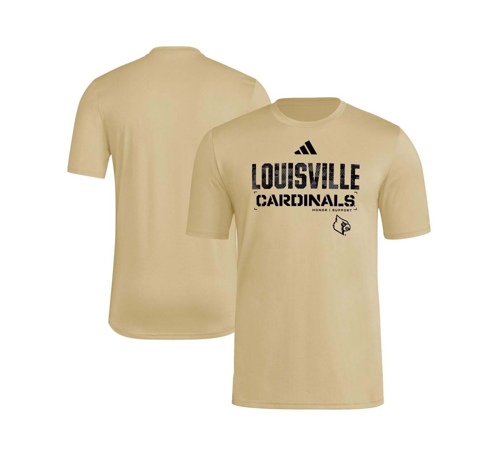 Мужская футболка Adidas Men's Natural Louisville Cardinals 2025 Military Appreciation AEROREADY