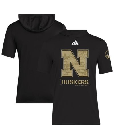 Adidas Men's Black Nebraska Huskers 2025 Military Appreciation AEROREADY T-Shirt