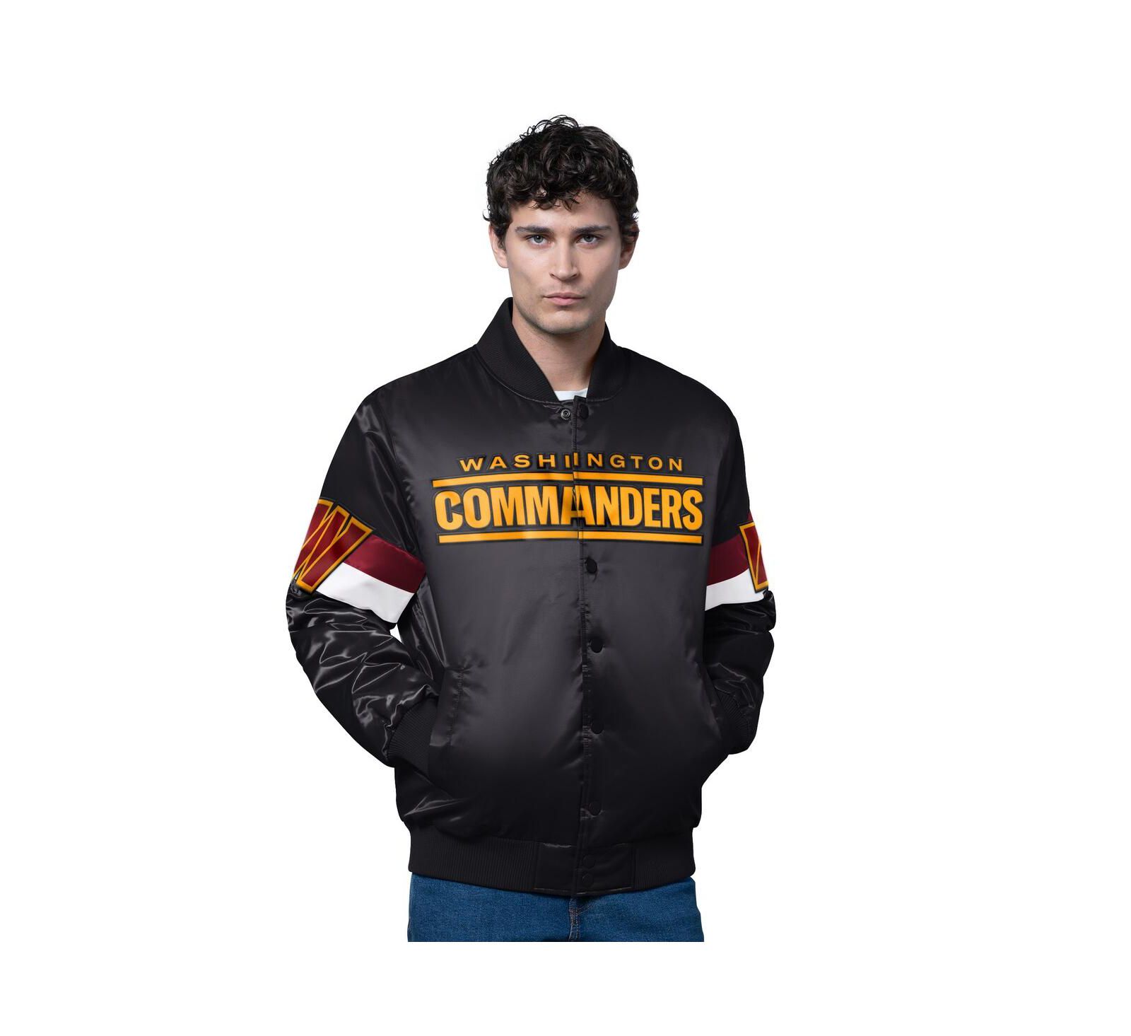 Мужская куртка Starter Washington Commanders Triple Option Full-Snap Varsity, черная