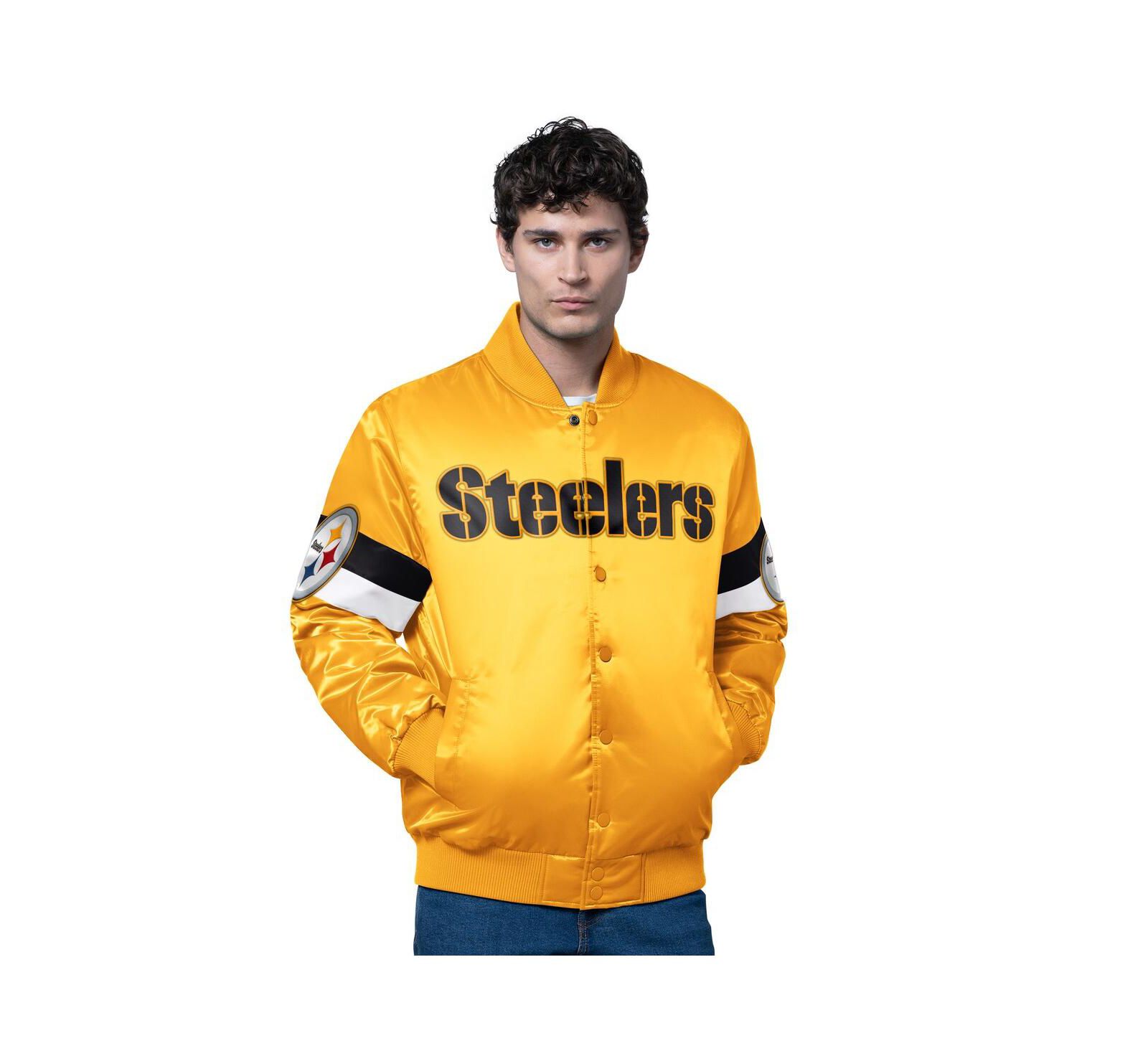 Мужская куртка Starter Gold Pittsburgh Steelers Triple Option Full-Snap Varsity