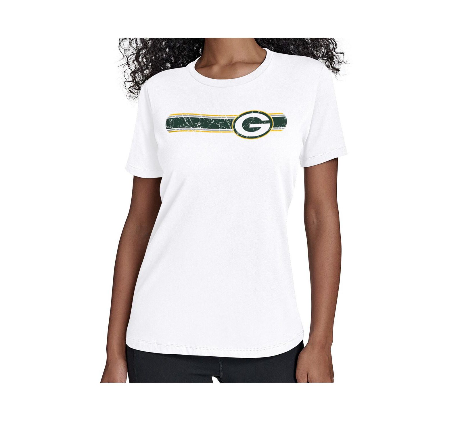 Starter Женская белая футболка Green Bay Packers Team Stripe
