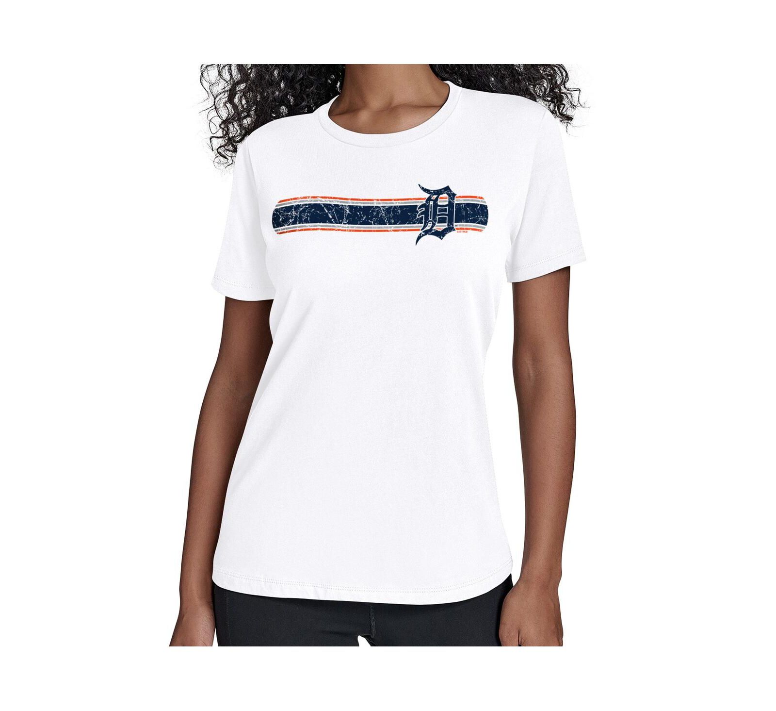 Starter Women's White Detroit Tigers Team Stripe T-Shirt