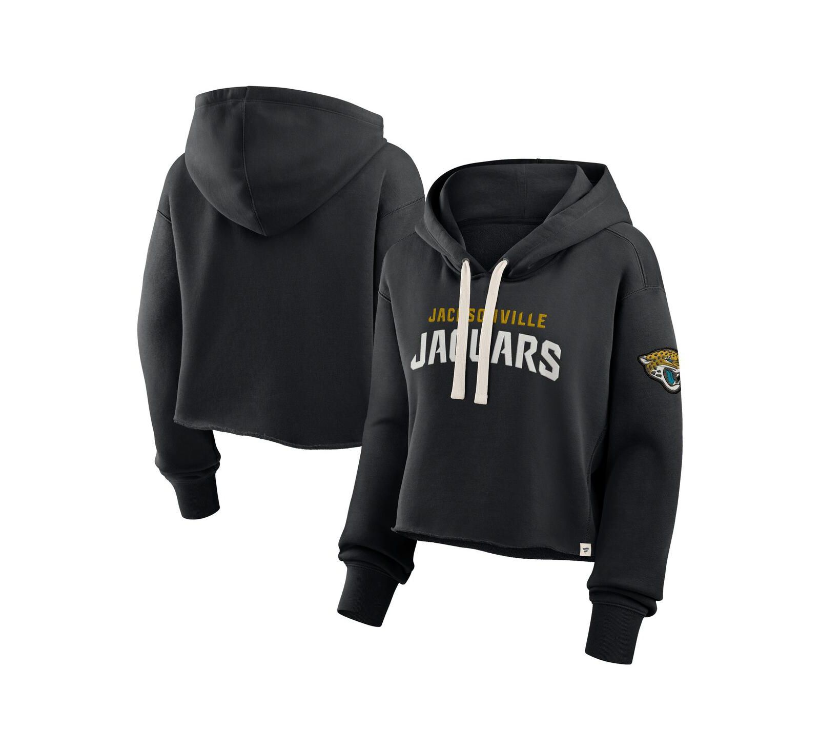 Женское укороченное худи Fanatics Black Jacksonville Jaguars Oversized Hometown Heritage