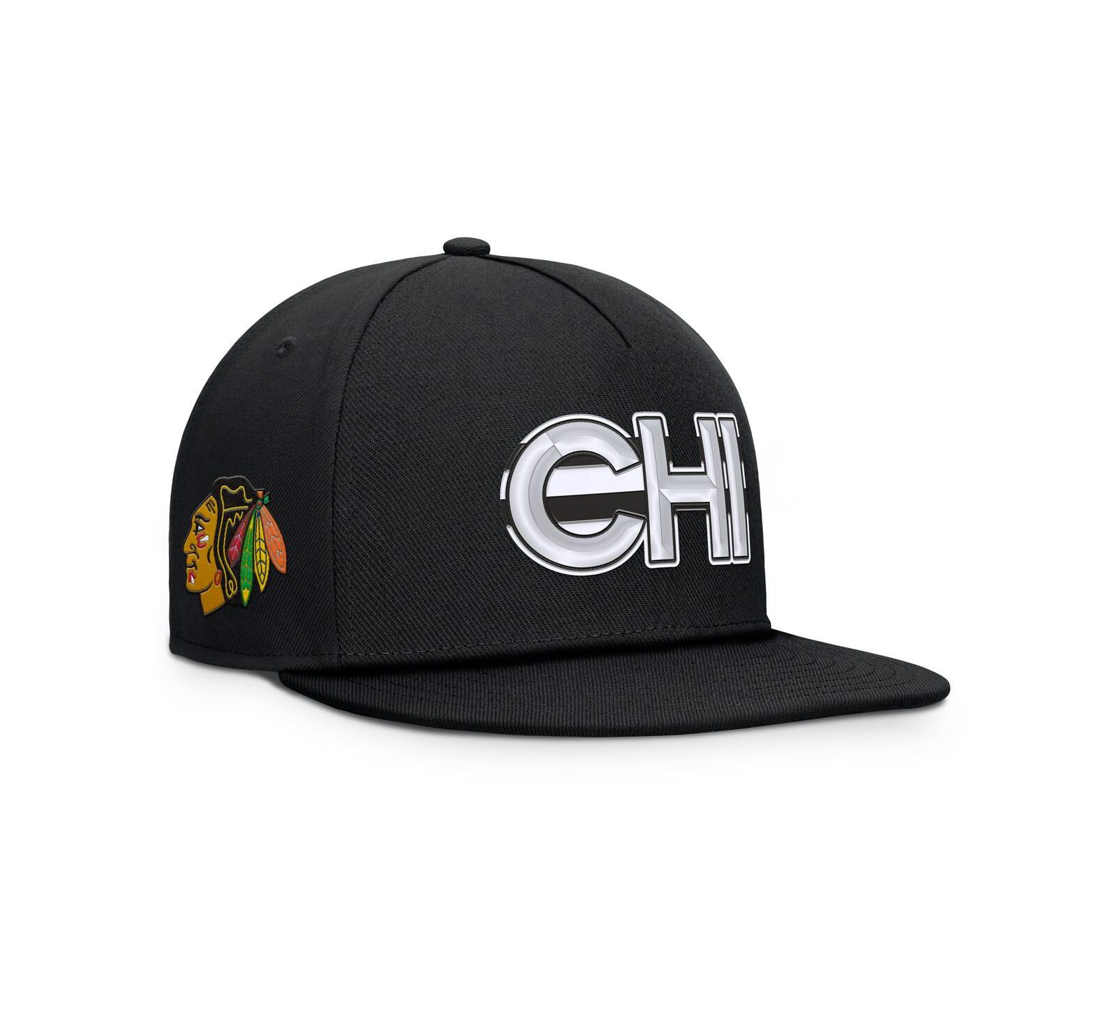 Мужская кепка Fanatics Chicago Blackhawks Authentic Pro Rink Team Code Snapback Black