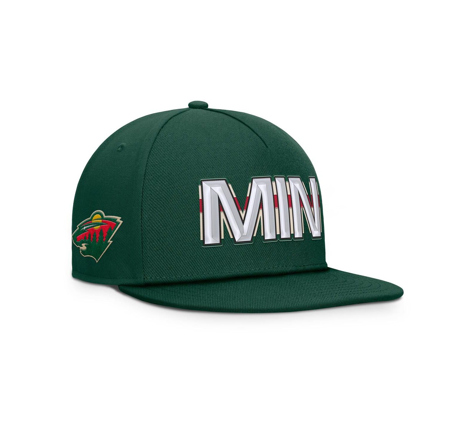 Fanatics Men's Green Minnesota Wild Authentic Pro Rink Team Code Snapback Hat
