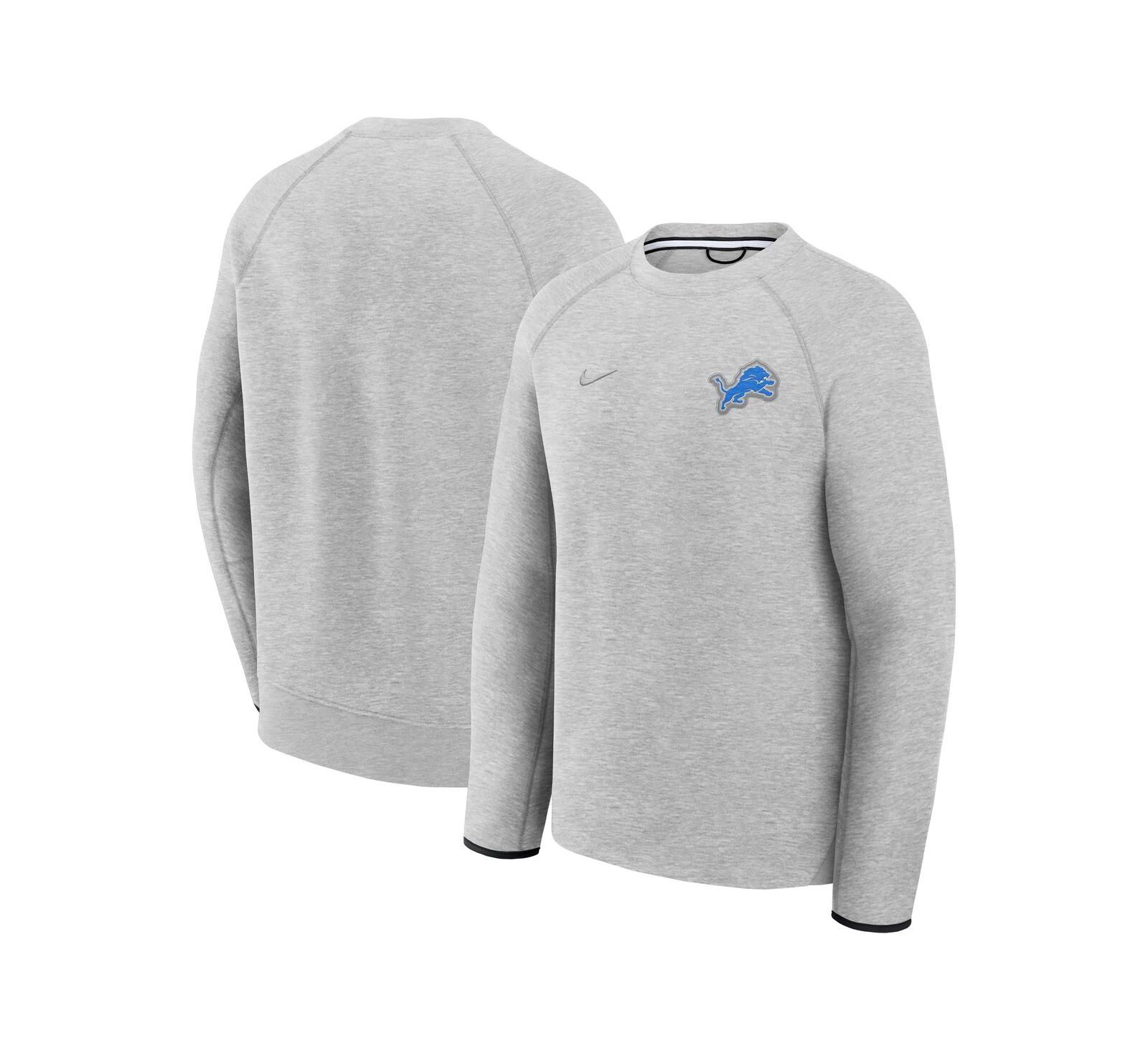 Мужская свитшот Nike Detroit Lions Tech Fleece Raglan, цвет Heather Gray