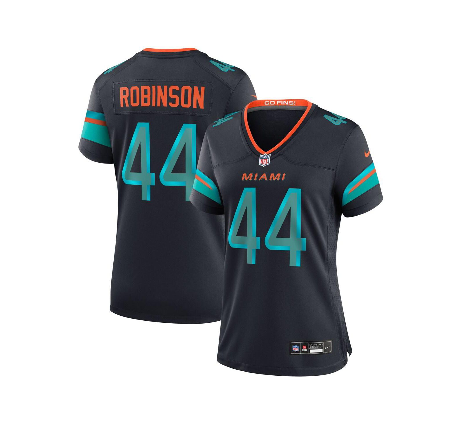 Женская игровая джерси Nike Chop Robinson Pitch Blue Miami Dolphins 2025 Rivalries Collection