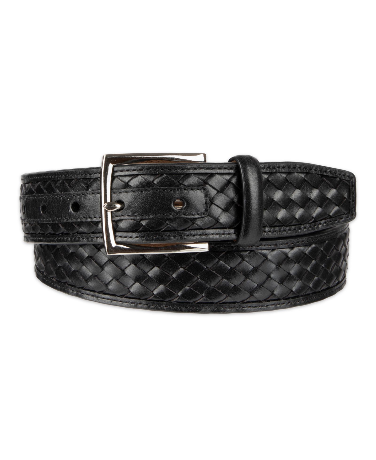 35MM Cole Haan Men's Woven Inlay Leather Dress Belt