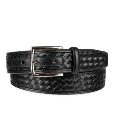 35MM Cole Haan Men's Woven Inlay Leather Dress Belt