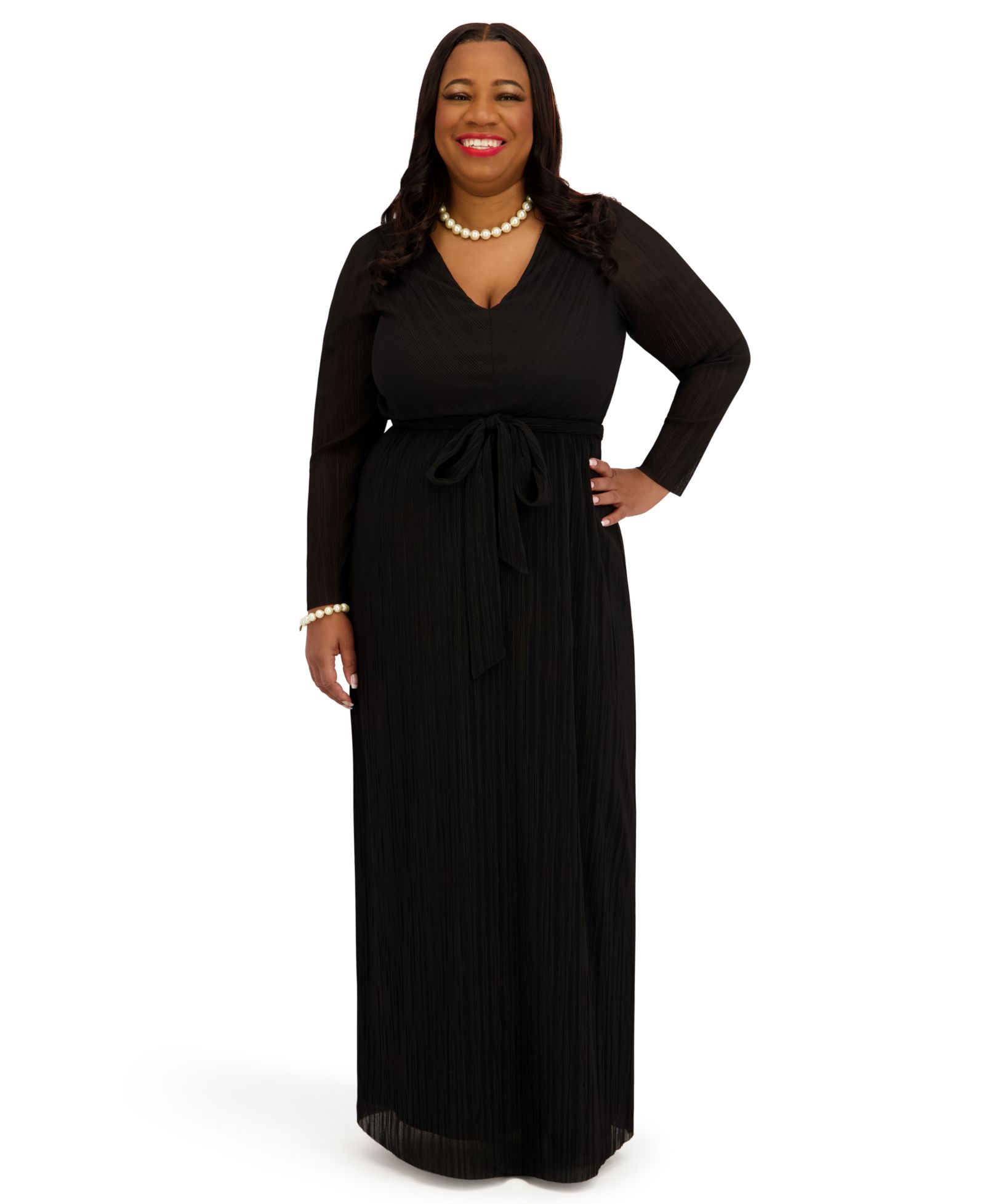 Kasper Women's V-Neck Long-Sleeve Dress