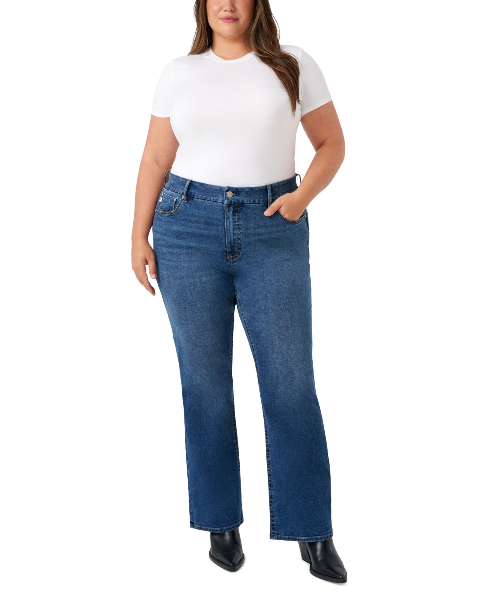 Seven7 джинсы bootcut Tummy Less Plus Size