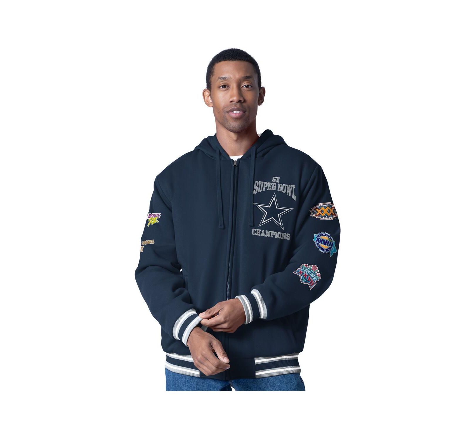 G-III Sports by Carl Banks Мужской Navy Dallas Cowboys Power Forward Commemorative Fleece Full-Zip Hoodie
