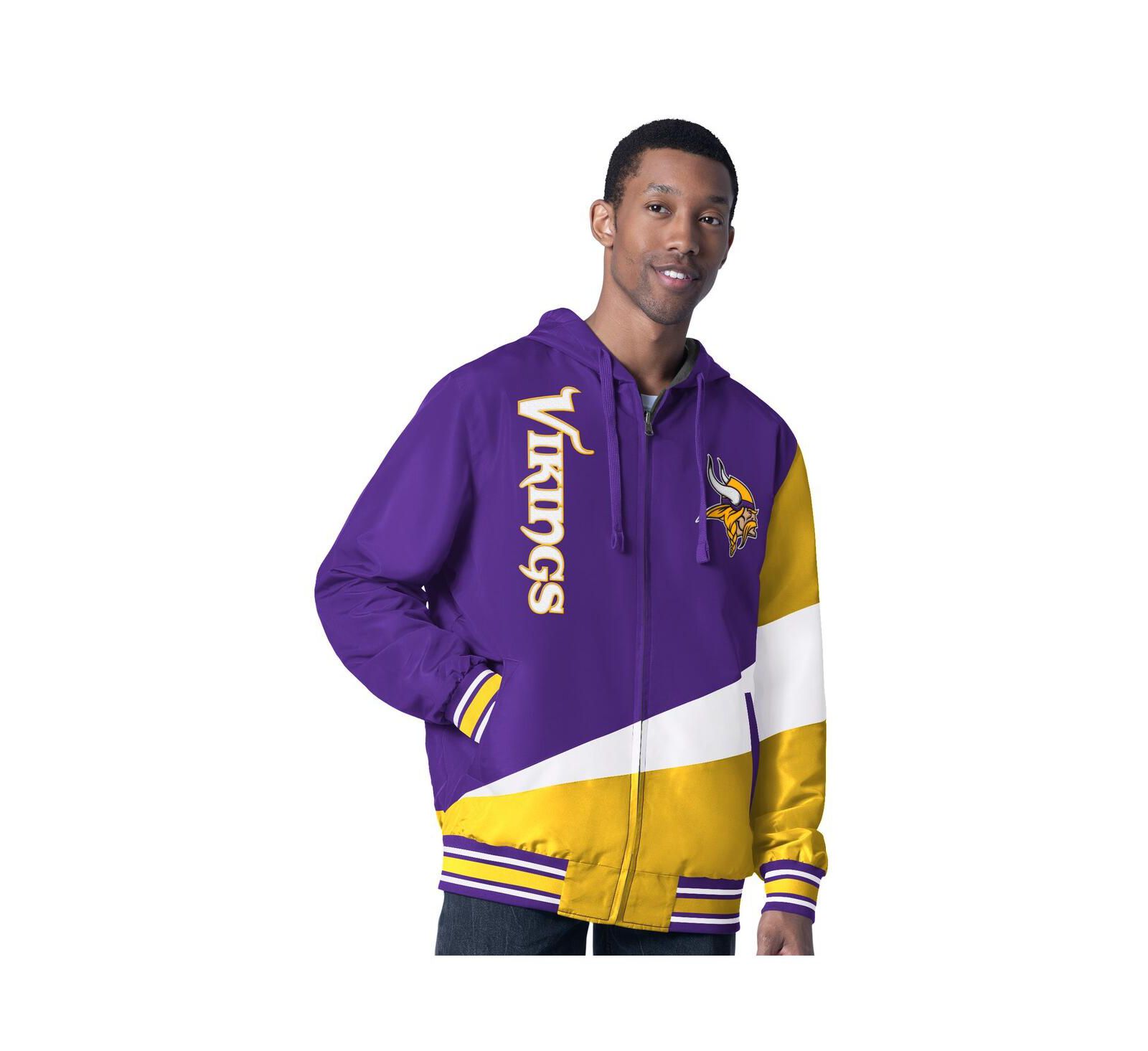 G-III Sports by Carl Banks Мужская двусторонняя куртка Minnesota Vikings, фиолетовая/угольная