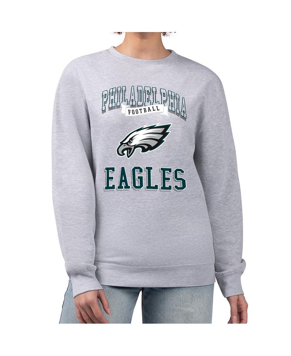 Женская толстовка G-III 4Her by Carl Banks Heather Gray Philadelphia Eagles Team Logo Graphic Tri-Blend Pullover Sweatshirt