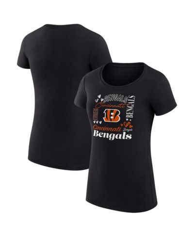 G-III 4Her by Carl Banks женская легкая футболка с принтом команды Cincinnati Bengals в облегающем крое черного цвета