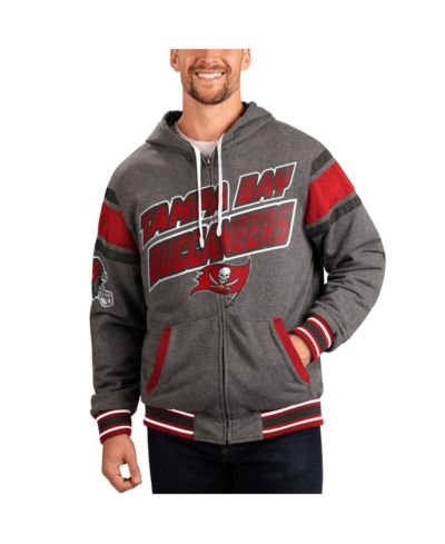 Мужская реверсивная куртка-худи G-III Sports by Carl Banks Men's Red/Gray Tampa Bay Buccaneers Extreme Full Back Reversible Hoodie Full-Zip Jacket