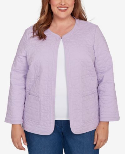 Женская куртка Alfred Dunner Plus Size Hilton Head Floral Quilted Patchwork