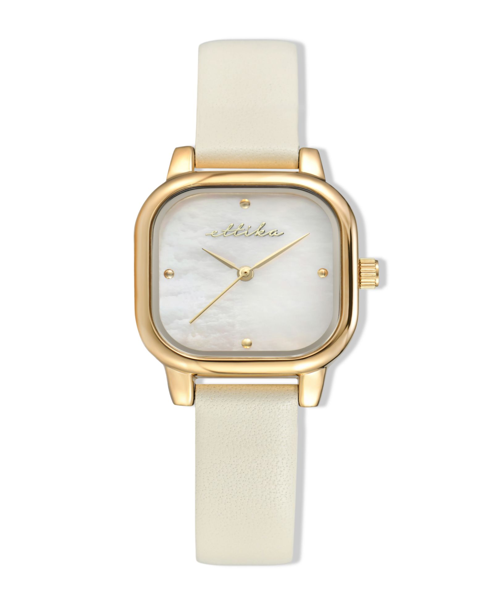 Часы ETTIKA Classic Square Gold Plated Leather Watch, 85mm
