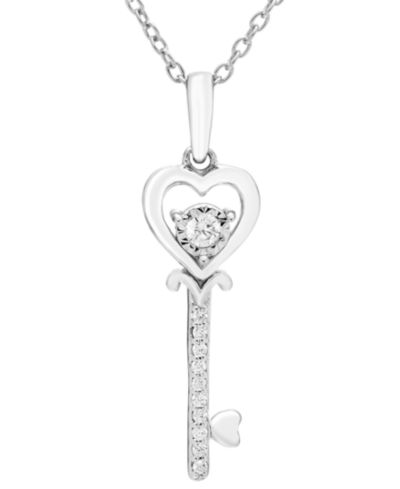 Подвеска Macy's Diamond в стерлинговом серебре (1/10 ct. t.w.)