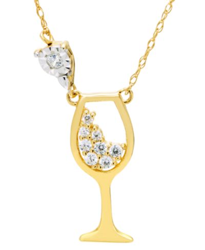 Подвески с бриллиантами Macy's (1/10 ct. t.w.) в 14k Yellow Gold