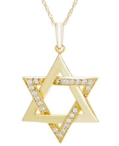 Подвеска-кулон с бриллиантом (1/8 ct. t.w.) из желтого золота 14k