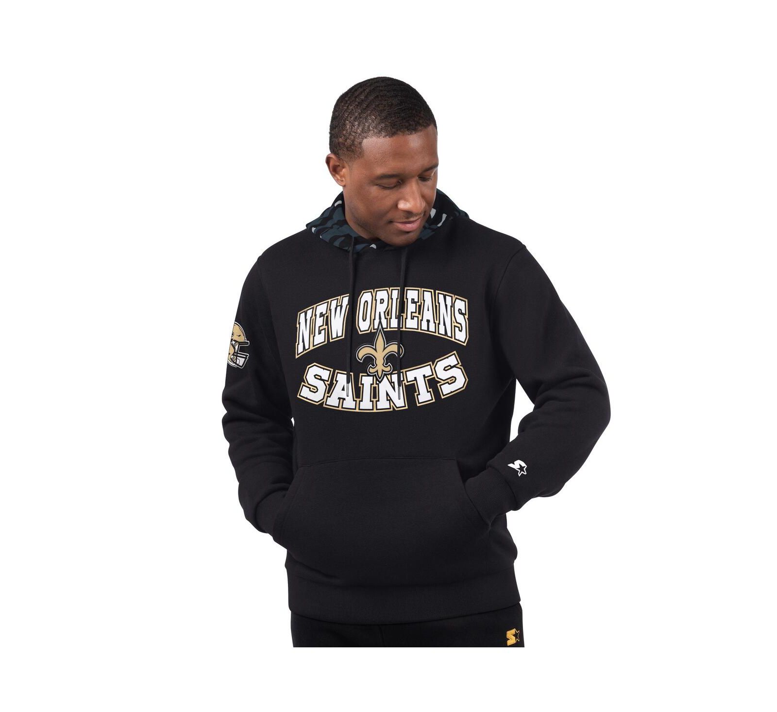 Мужское худи Starter Black New Orleans Saints Thursday Night Gridiron Pullover