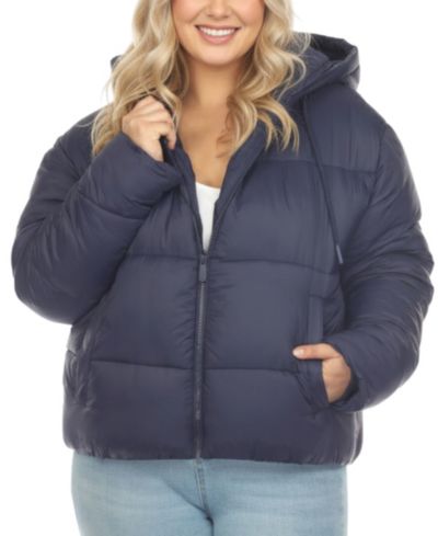 Куртка-пуховик укороченная White Mark Plus Size с капюшоном