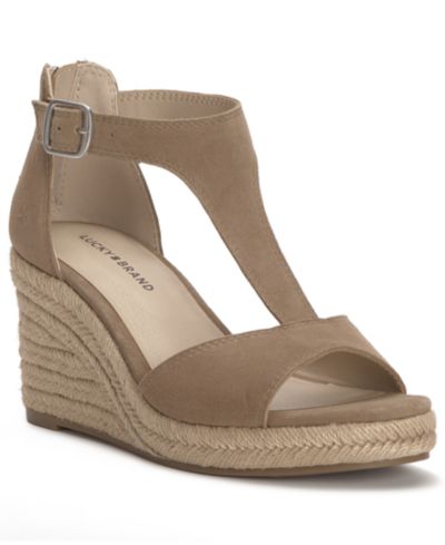 Lucky Brand Women's Cyleste T-Strap Espadrille Wedge Sandals