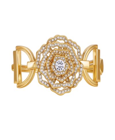 GUESS Crystal Gold-Tone Plated Statement Cuff Bracelet